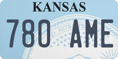 KS license plate 780AME