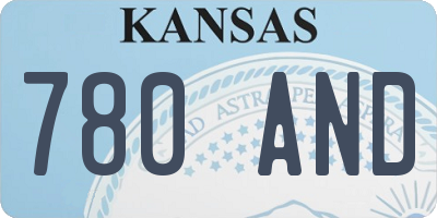 KS license plate 780AND