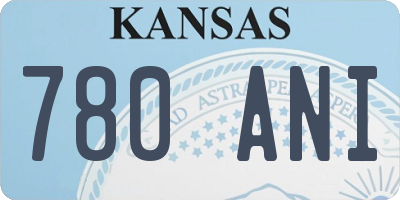 KS license plate 780ANI