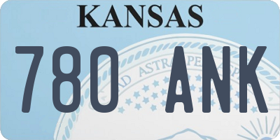 KS license plate 780ANK