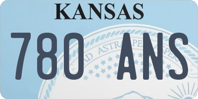 KS license plate 780ANS