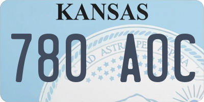 KS license plate 780AOC