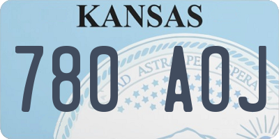 KS license plate 780AOJ