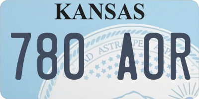 KS license plate 780AOR
