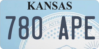 KS license plate 780APE
