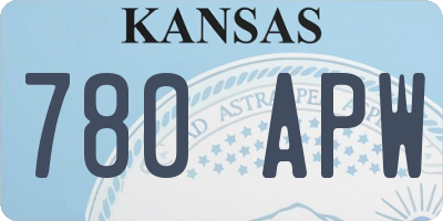 KS license plate 780APW