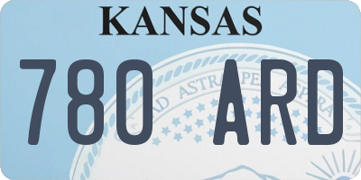KS license plate 780ARD