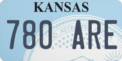 KS license plate 780ARE