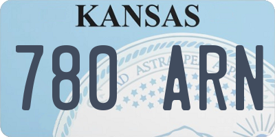 KS license plate 780ARN
