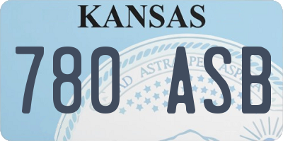 KS license plate 780ASB