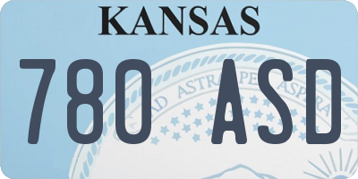 KS license plate 780ASD