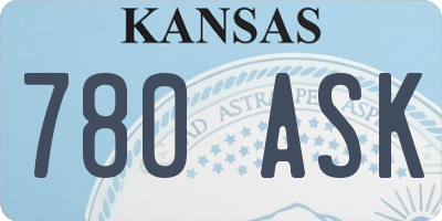 KS license plate 780ASK