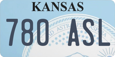 KS license plate 780ASL