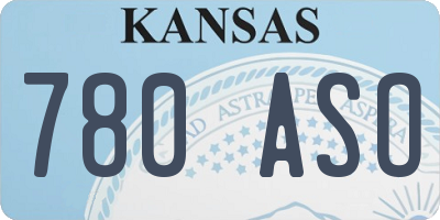 KS license plate 780ASO