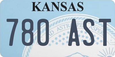 KS license plate 780AST