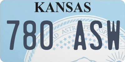 KS license plate 780ASW