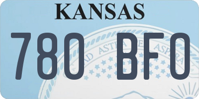 KS license plate 780BFO