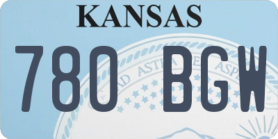 KS license plate 780BGW