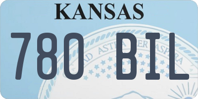 KS license plate 780BIL