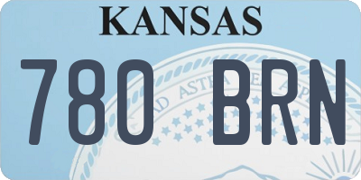 KS license plate 780BRN