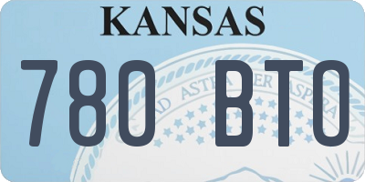 KS license plate 780BTO