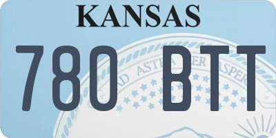 KS license plate 780BTT