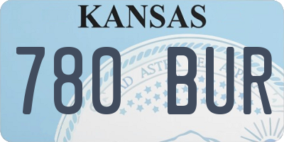 KS license plate 780BUR