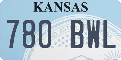 KS license plate 780BWL