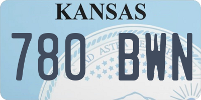 KS license plate 780BWN