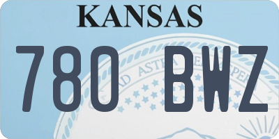 KS license plate 780BWZ