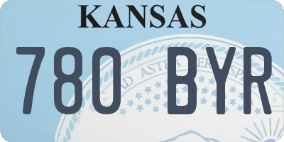 KS license plate 780BYR