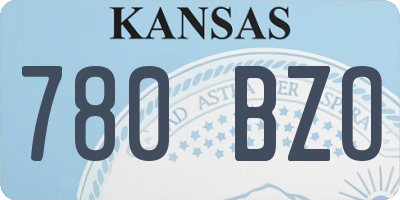 KS license plate 780BZO