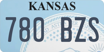 KS license plate 780BZS