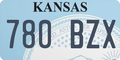 KS license plate 780BZX