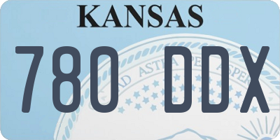 KS license plate 780DDX