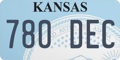 KS license plate 780DEC
