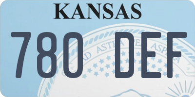 KS license plate 780DEF