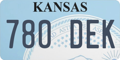 KS license plate 780DEK