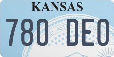 KS license plate 780DEO