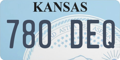 KS license plate 780DEQ