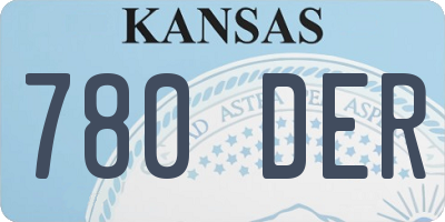 KS license plate 780DER