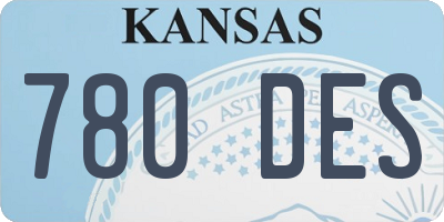 KS license plate 780DES