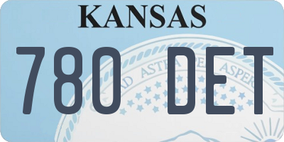 KS license plate 780DET
