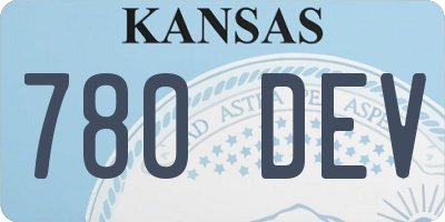 KS license plate 780DEV