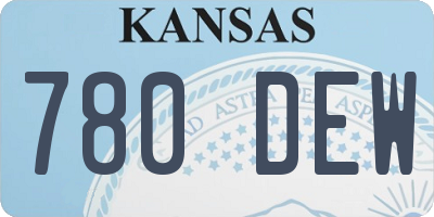 KS license plate 780DEW