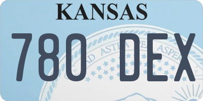 KS license plate 780DEX