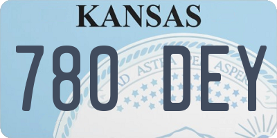 KS license plate 780DEY