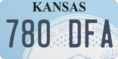 KS license plate 780DFA
