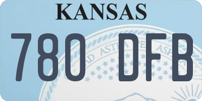 KS license plate 780DFB