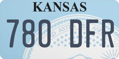 KS license plate 780DFR